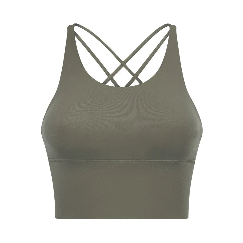 New Style Sports Bra: Shock-Absorbing, Sexy Open-Back, Thin-Strap Tank Top for Women's Yoga