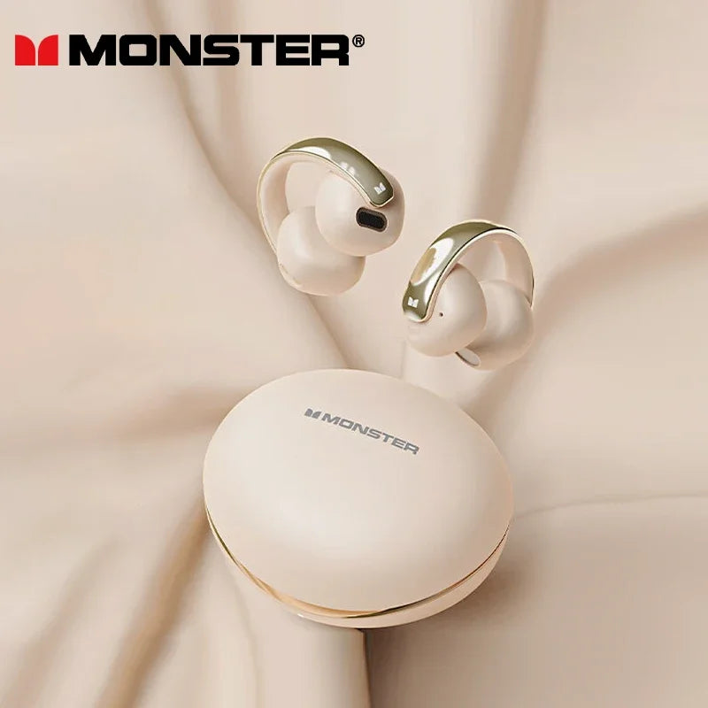 Choice Original Monster XKT30 TWS Wireless Bluetooth 5.4 Ear Clip Touch Earphones Deep Bass Noise Reduction Gaming Headset