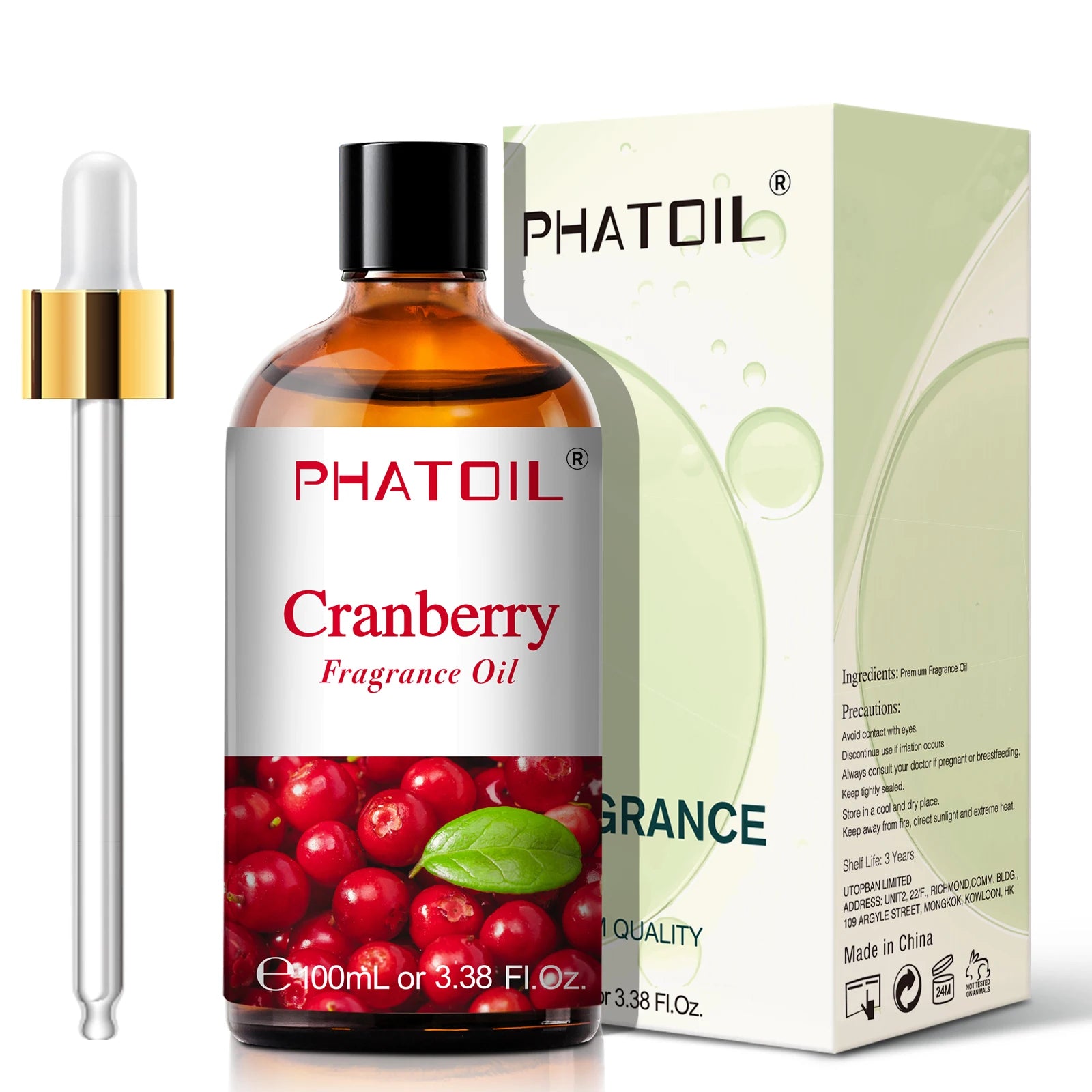 PHATOIL 100ml Fruit Series Fragrance Oils with Glass Dropper Coconut & Vanilla Strawberry Mango Cherry Aroma Oil For Diffuser