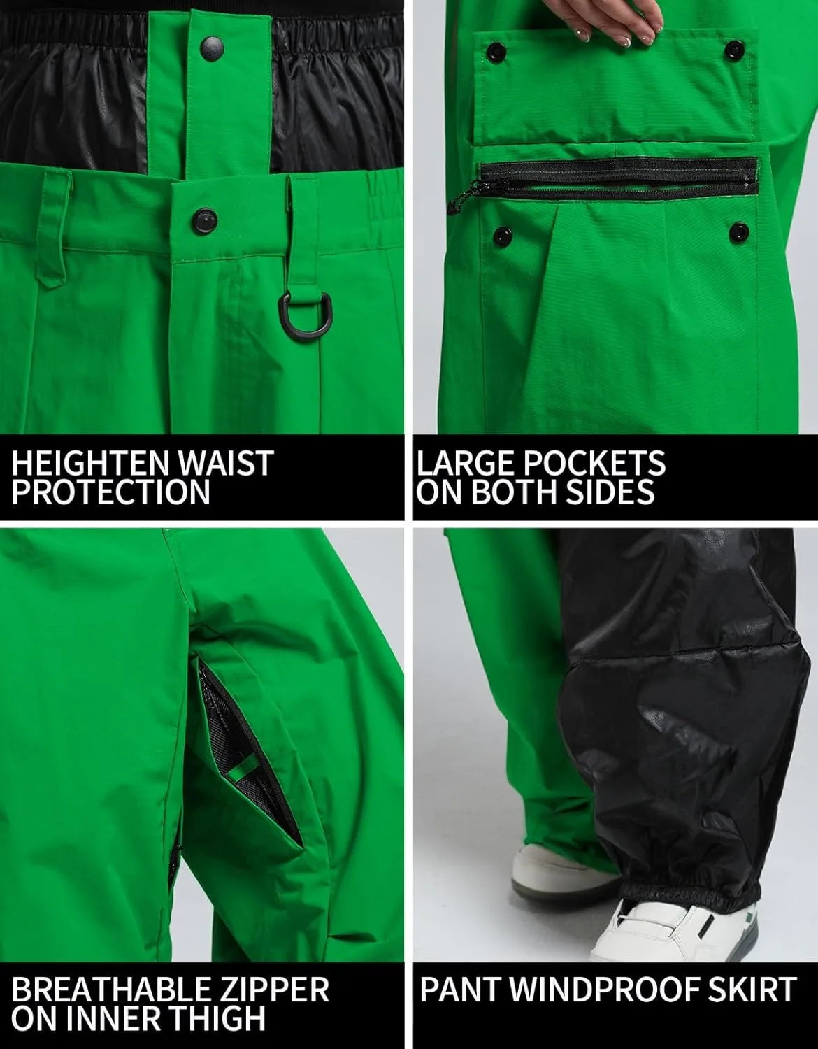 GSOU SNOW 2025 Loose Skiing Pants Snowboard Sport Trousers Outdoor Waterproof Windproof Ski Wear Winter Warm Female Ski Britches