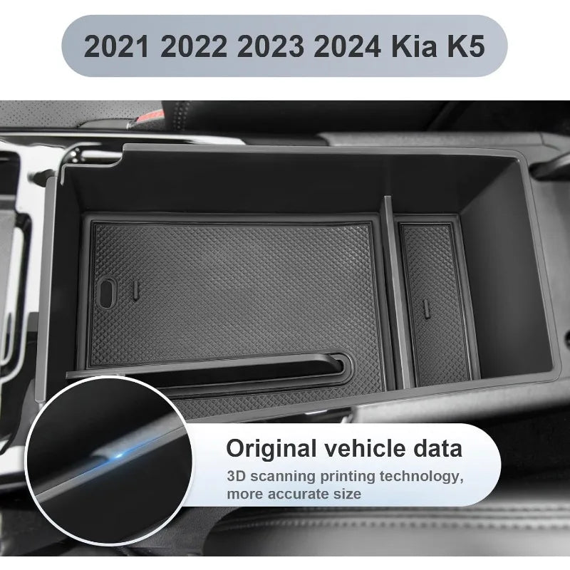 for 2021 2022 2023 2024 Kia K5 Center Console Organizer 2023 2024 K5 Storage Box Organizer Container Armrest Insert Organizer AB