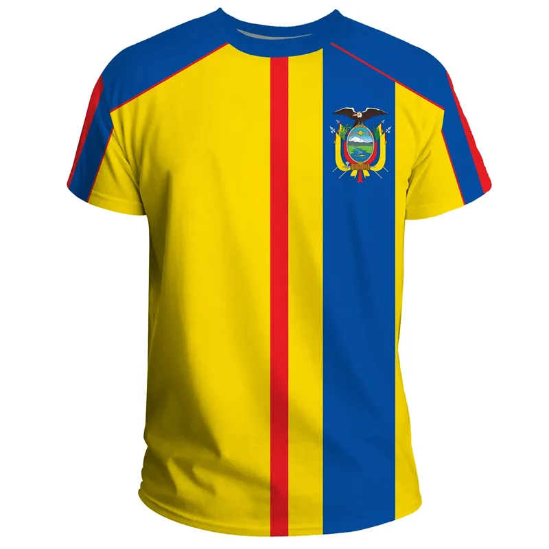 Ecuador Flag 3D Printed T-Shirt Men Women Sportswear Tee Shirts Crew Neck Short Sleeves Kids Summer Casual Street Loose T Shirt