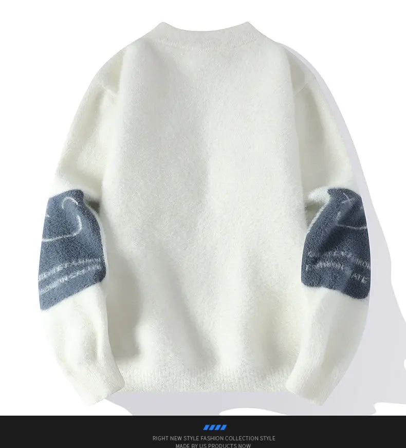 Men's Kintted Long Sleeved Sweater Men Solid Color Sweater Autumn/winter Soft Warm Comfortable Tops Thick Warm Wool Pullovers