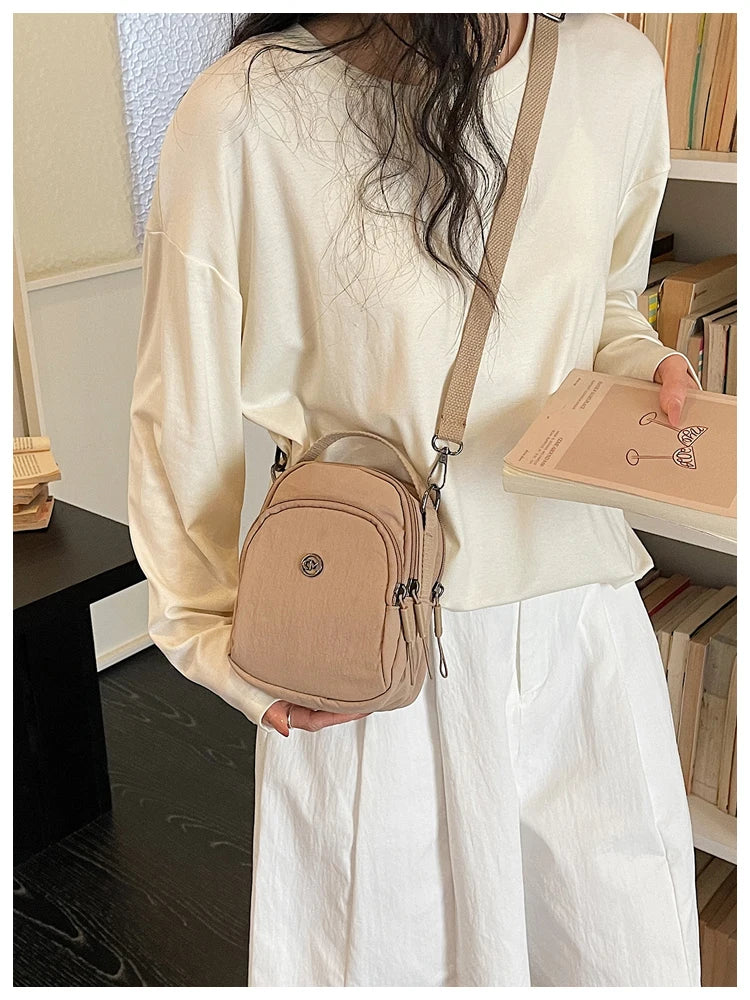 Casual Oxford Fabric Mobile Phone Bag Women's Crossbody Bag Lightweight Trendy Single Shoulder Canvas Bag for Walking