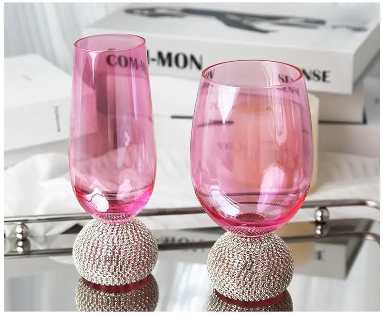 Fairy wine glasses pink diamond whisky glasses decorated with goblets red wine glasses wine glasses