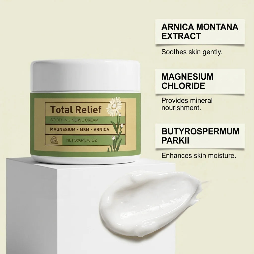 50G Nerve Cream Magnesium MSM&Arnica Formula for Muscle Tension Fatigue Deep Hydrating Body Cream for All Skin Type Non-Greasy