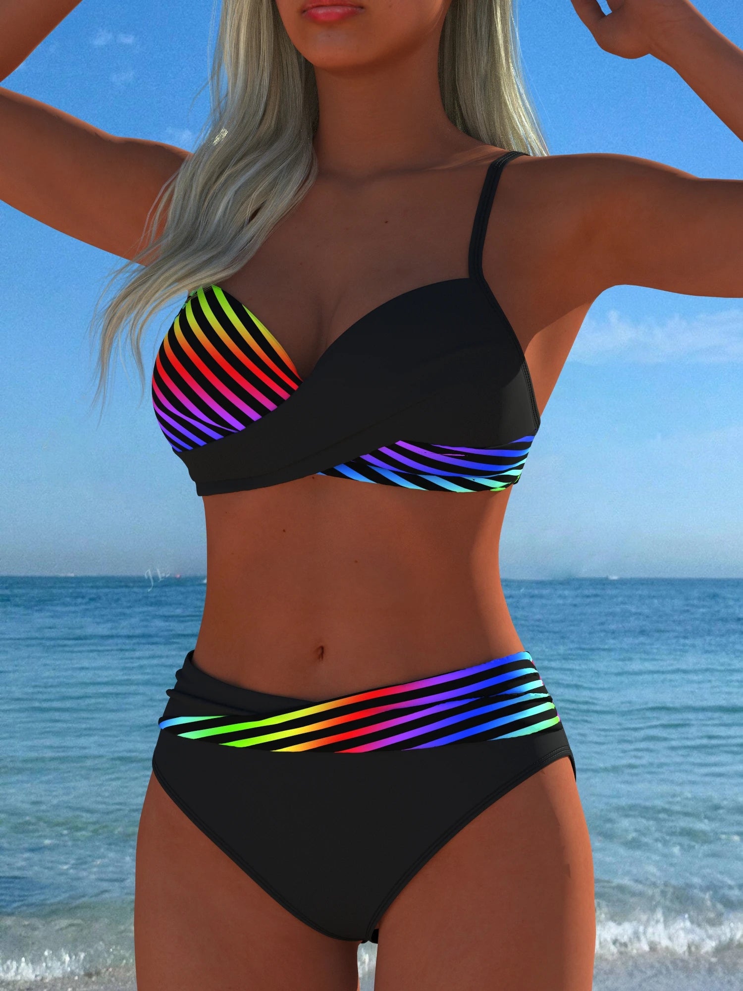 Women's Swimwear Swimming Suit Beach Outfits Summer Beach Festival Vacation Travel Sexy Luxury Modern Two Piece Set Bikinis