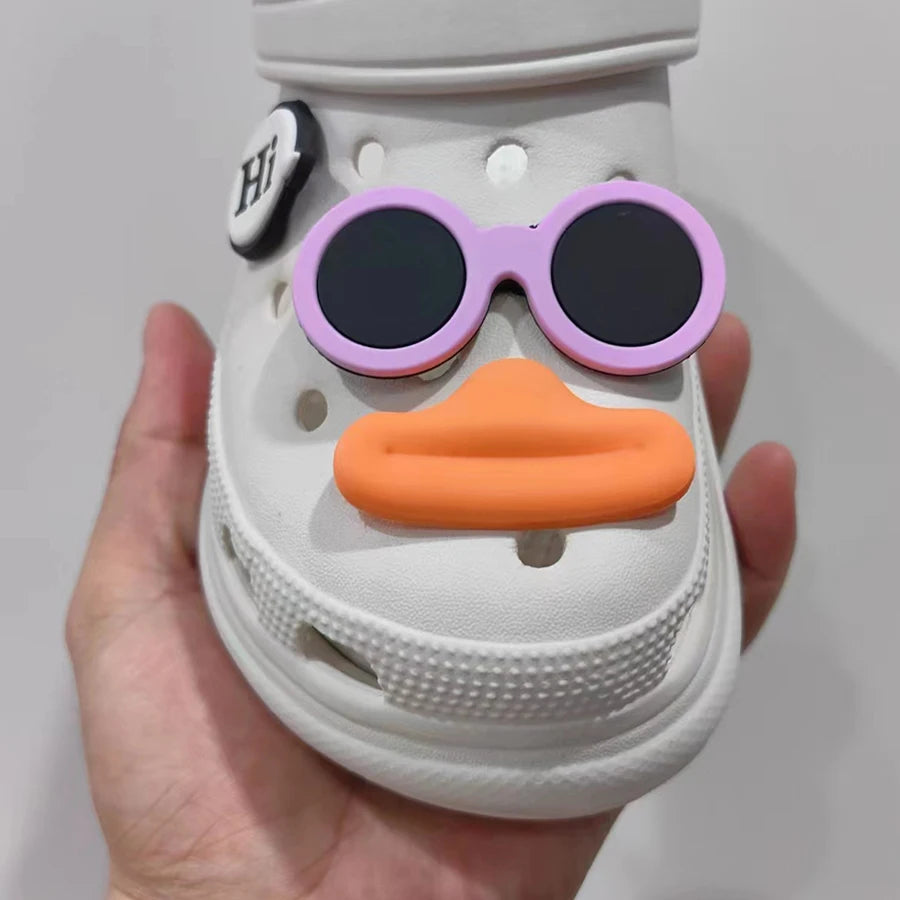 6Pcs Set Funny Face PVC Sausage Mouth Charms for Clogs Summer Sandals Buckle DIY Gift Shoes Accessories Cartoon Cute