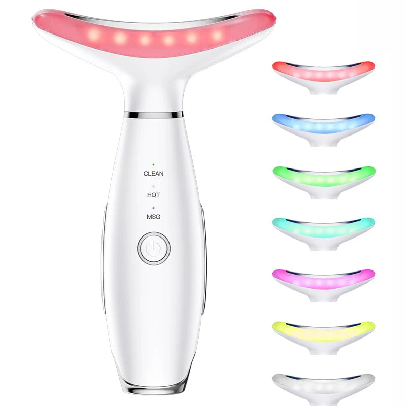 7 Colors Anti Wrinkle Facial Massager Neck Face Beauty Device Skin Tighten Facial Lift Device Reduce Double Chin Skin Care Tool