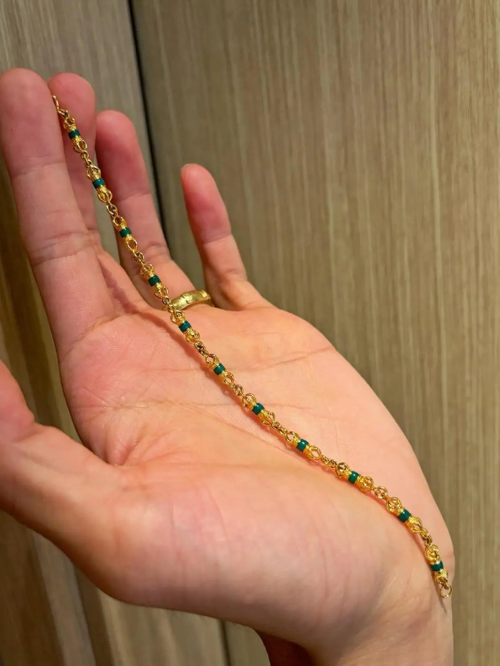 9999 24K real gold Tibetan-style turquoise beaded bracelet ancient color vajra accessories bracelet men and women