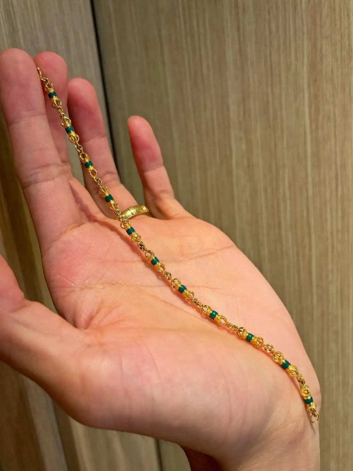 9999 24K real gold Tibetan-style turquoise beaded bracelet ancient color vajra accessories bracelet men and women