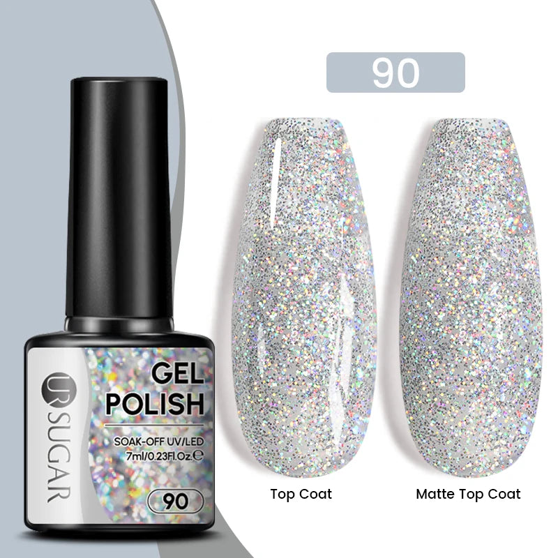 UR SUGAR 7ML Valentine’s Day Gel Nail Polish 107 Colors Classic Black Red Glitter Semi Permanent Autumn Soak Off UV Gel Varnish