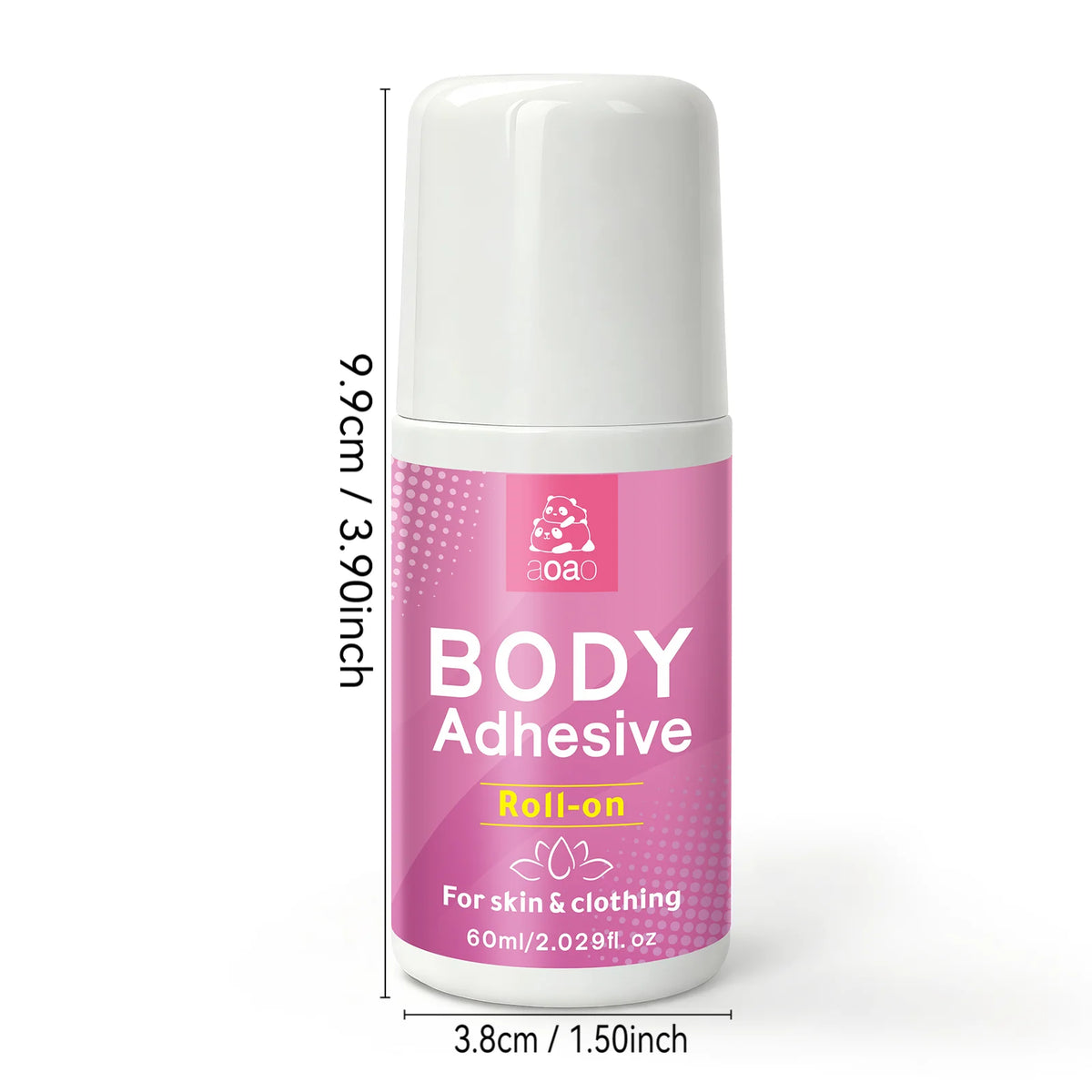 Liquid body adhesive roll-on glue for strapless dresses and work shirts, all-day adhesion — sweat-proof and quick-drying.