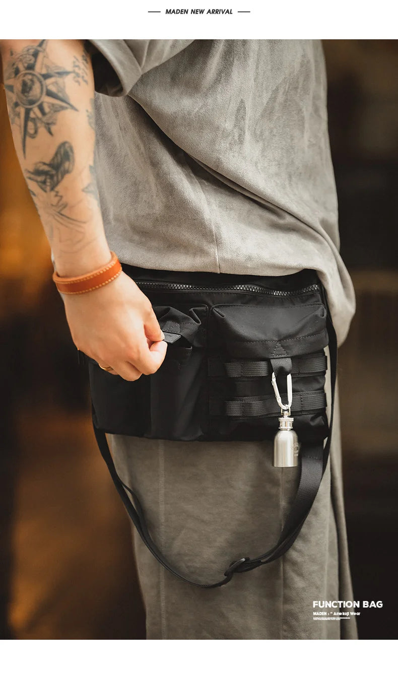 Maden 2023 New Japan Multi-Pocket Function Crossbody Bag Crossbody Outdoor Mountain Style Waist Bag Side Shoulder Men's Small