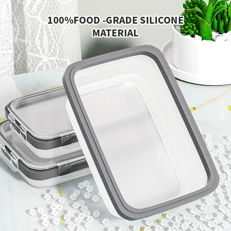 Silicone Collapsible Food Storage Containers 800ML Big Capacity Foldable Lunch Box with Lid For Outdoor Travel Kitchen Supplies