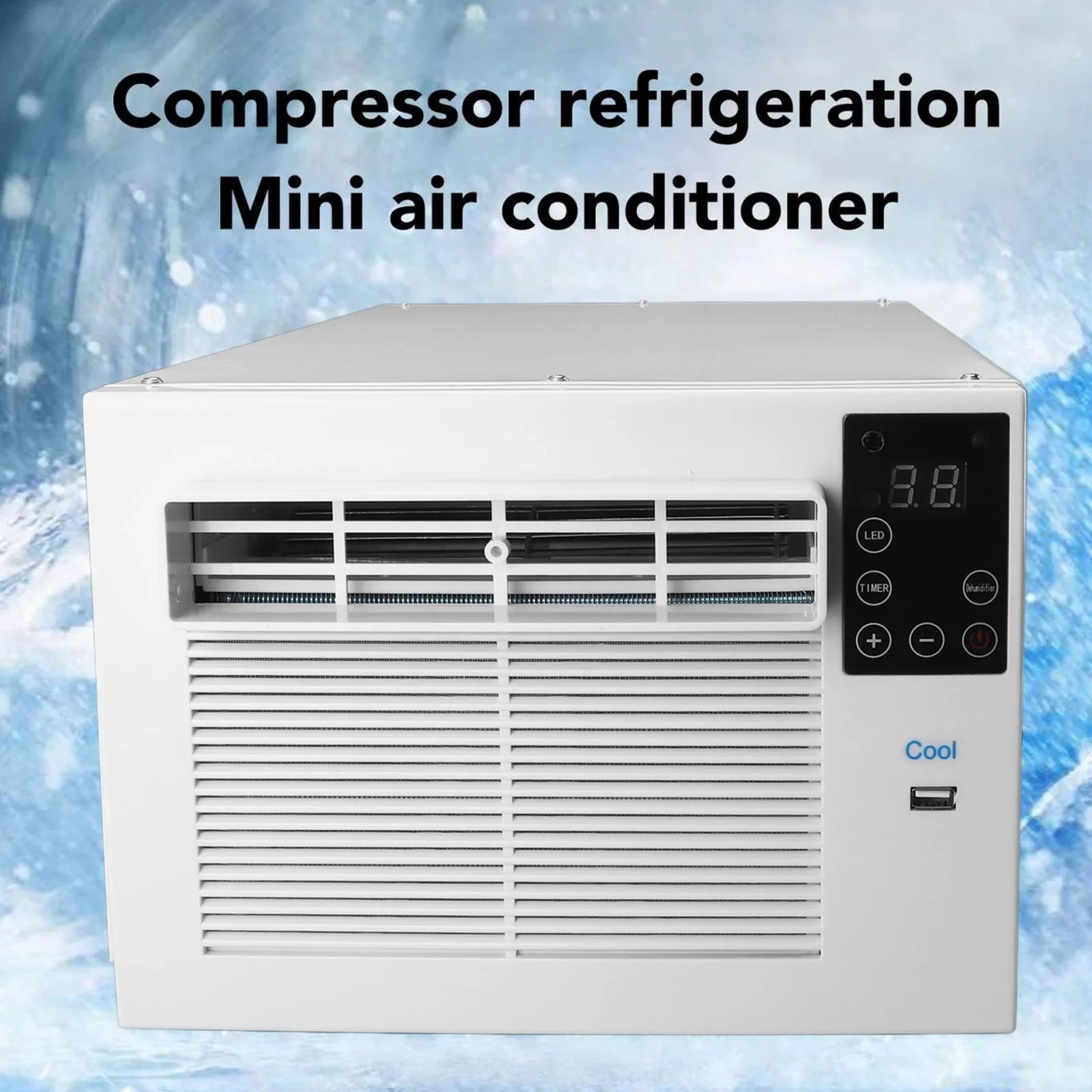 Portable Air Conditioner Energy Saving 1900BTU 280W Mini Mobile AC with Remote Control for Home Dorm Office Camping Pet Space