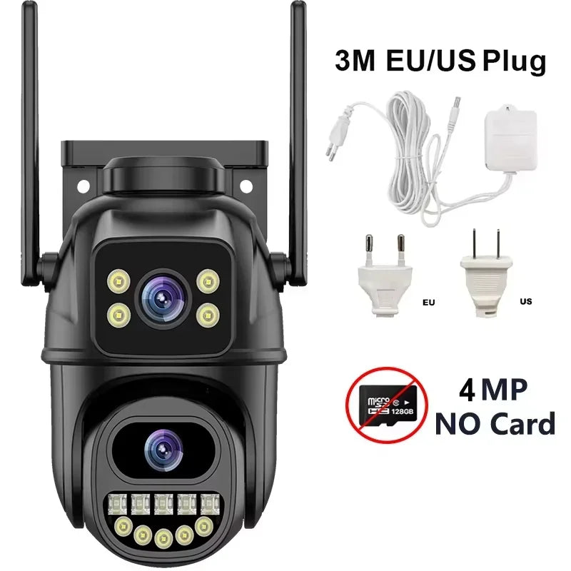 4K 8MP Security Camera 5X Zoom Dual Lens Dual Screen Outdoor WiFi Home Protection 6MP IP PTZ CCTV Video Surveillance Camera