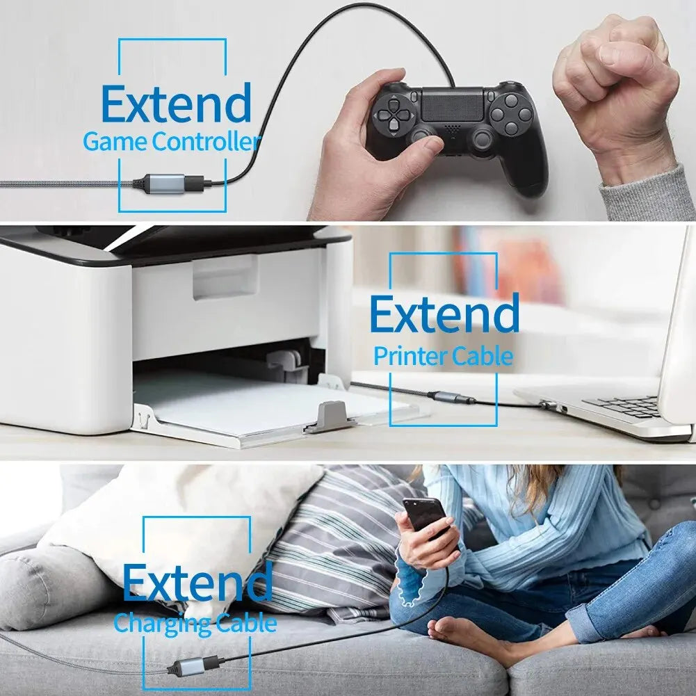 USB 3.0 Male-To-Female Extension Cable High-Speed Transmission Data Cable For Computer Camera Printer TV Extension Braided Cable