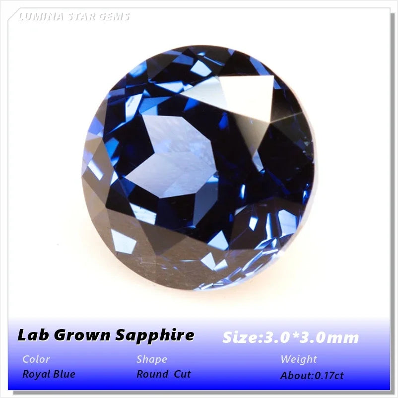 ABCLab Grown Sapphire Royal Blue Color Multiple Cuts Available Gems For Jewelry Setting&Custom Design Selectable Certificate