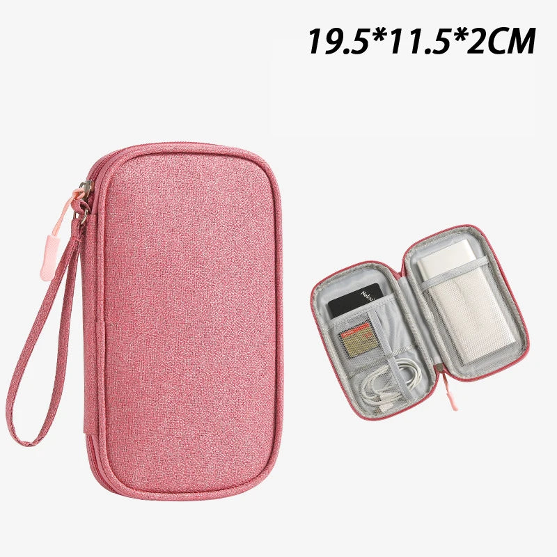 USB Charger Travel Organizer Bag – Mesh-Lined Portable Case for Cables, Adapters & Power Banks, Keeps Tech Gear Tidy