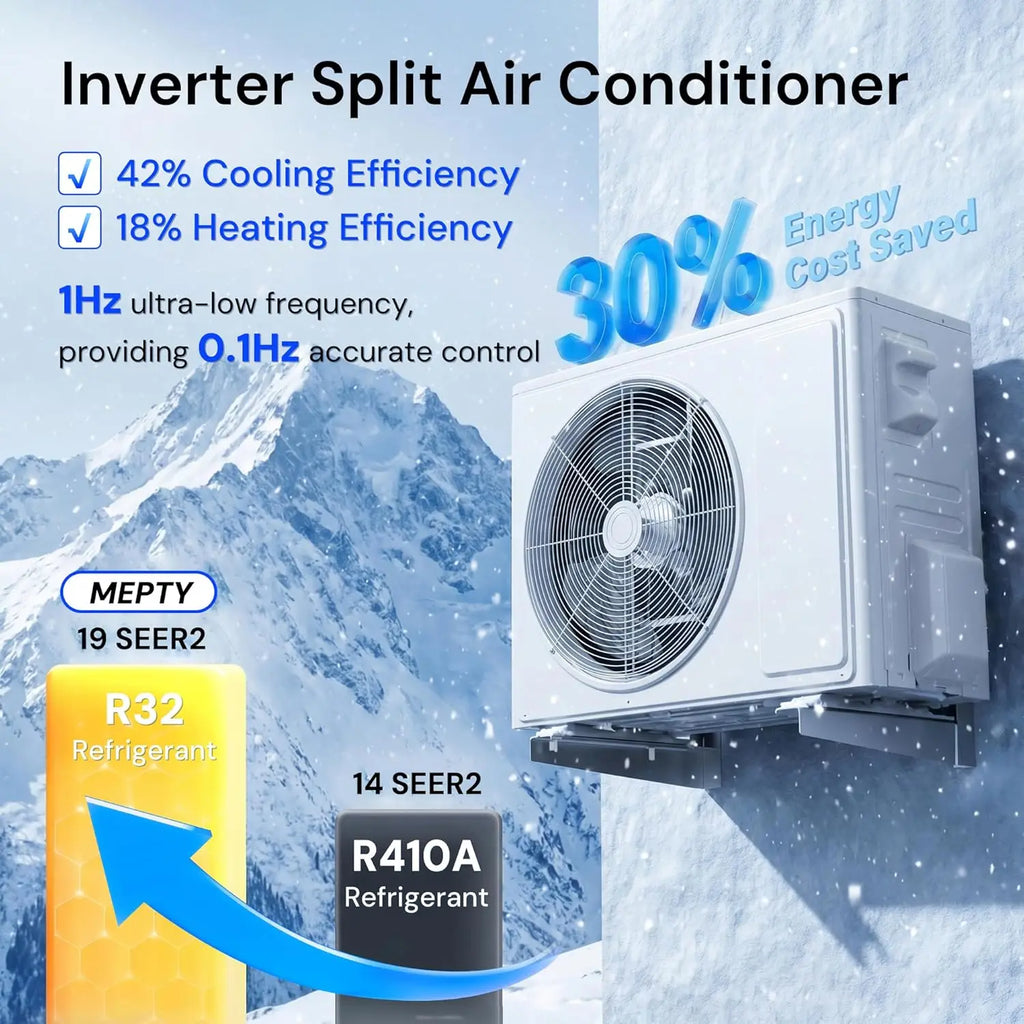 12000BTU Mini Split AC & Heat Pump, 19 SEER2 Ductless Inverter Air Conditioner with Pre-Charged Condenser, Custom