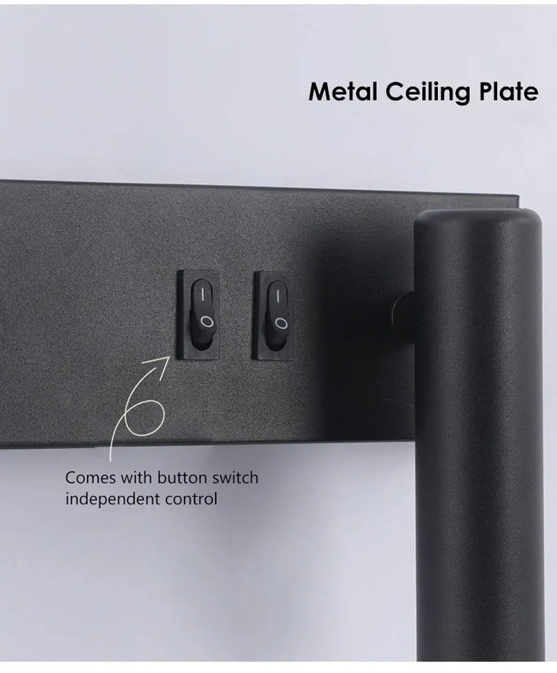 Modern LED Wall Lamps with Switch for Bedroom Indoor LED Wall Lights with 350° Rotatable Spotlight for Kitchen Dinning Room Home