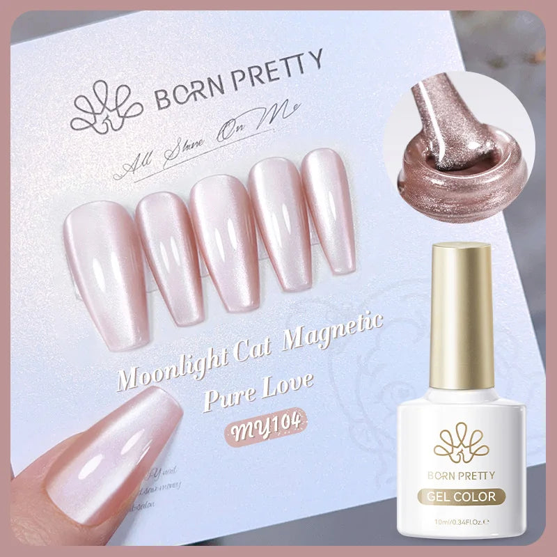 BORN PRETTY 10ml Silver Water Light Cat Magnetic Gel Nail Polish Nail Supplies Vernis Semi Permanent Gel for Fall Winter Nails