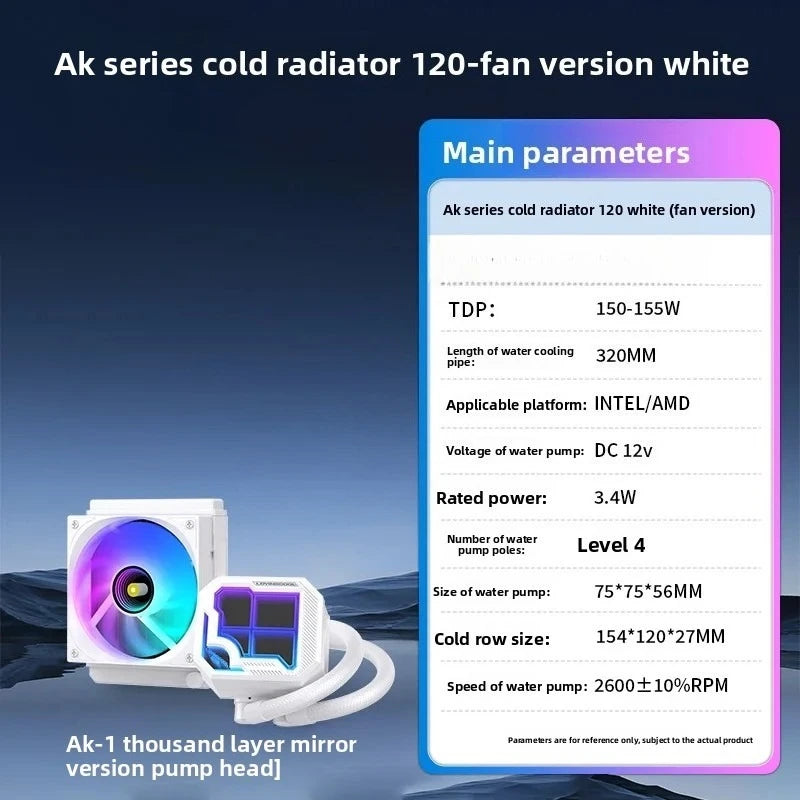360 ARGB CPU Liquid Cooler with Segment Code Screen, Intelligent Temperature Display PC Radiator