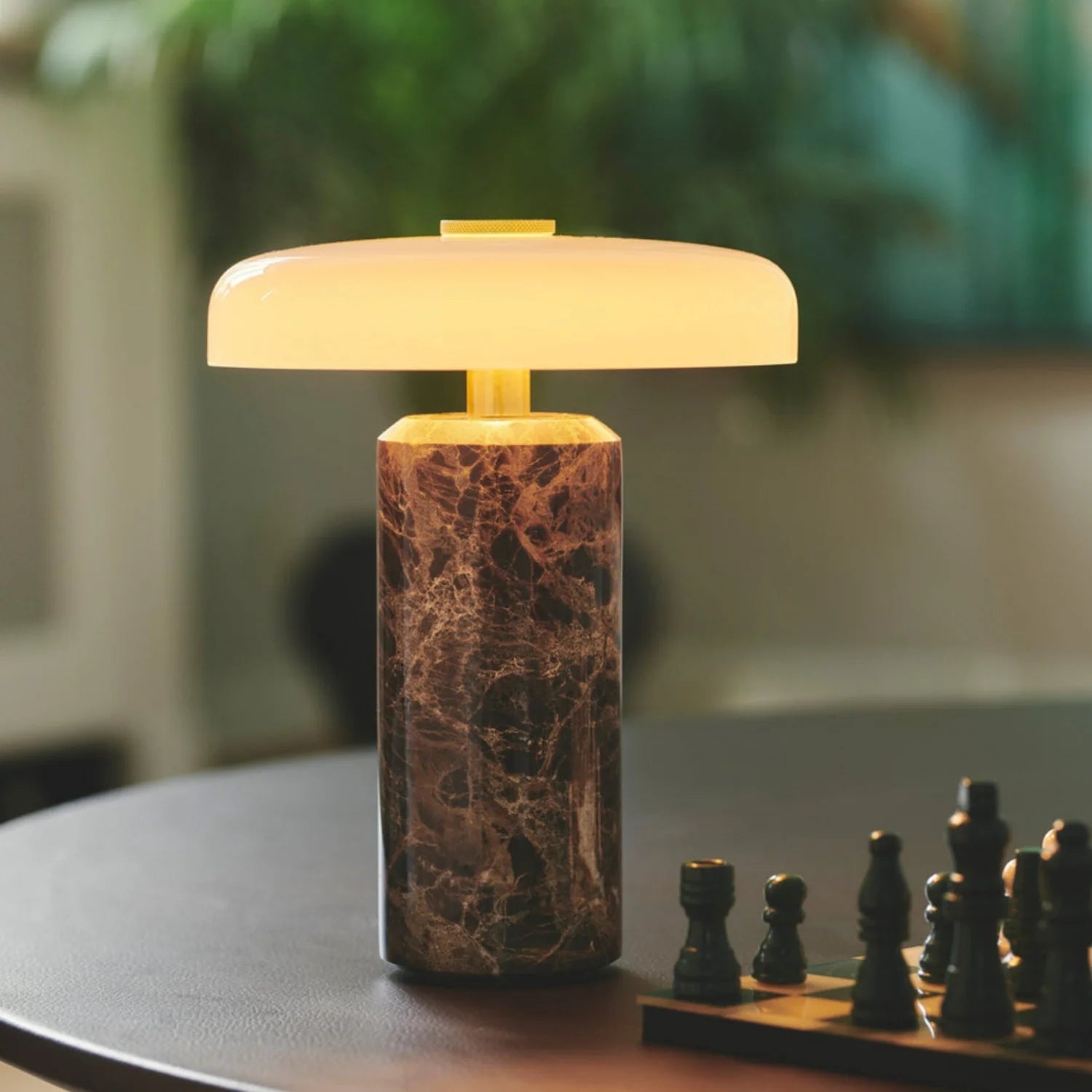 Table Lamps Luxury Glass 110V/220V Marble USB Lighting Rechargable Space Mood Light Table Light Bedroom Living Room Decoration