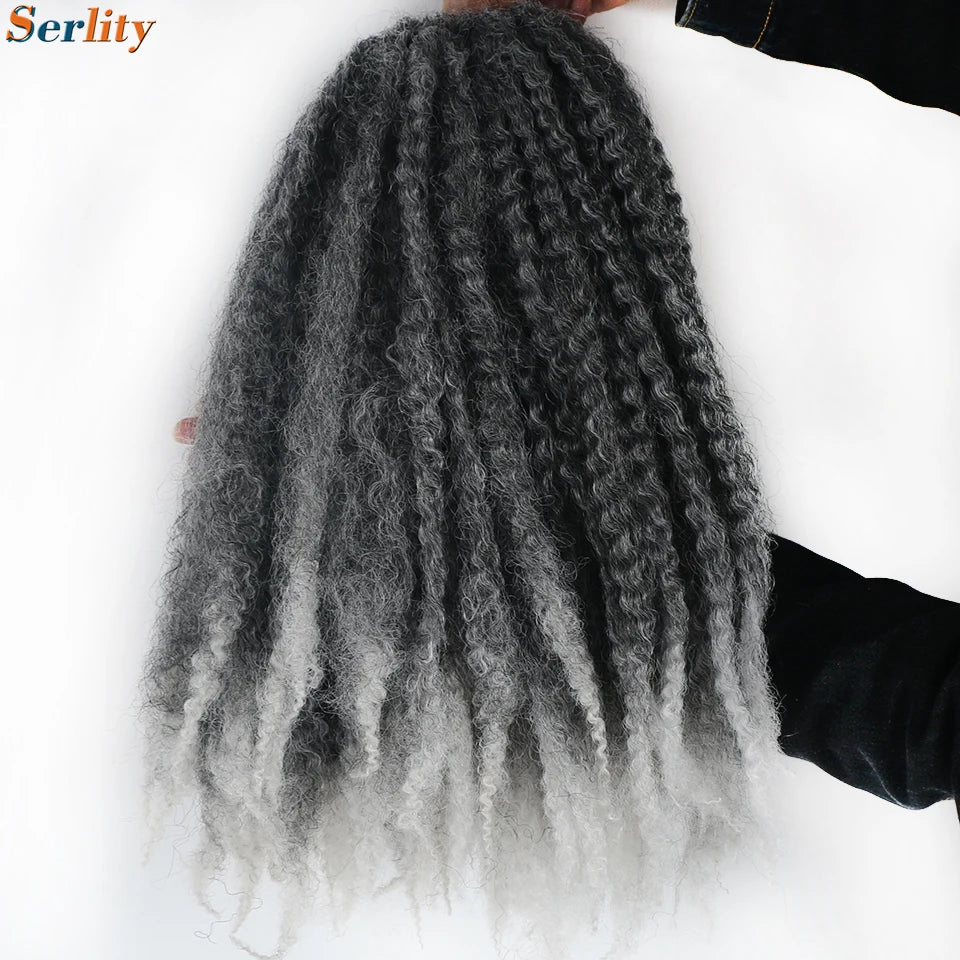 Marley Twist Braiding Hair Pre Stretched 1- 6 Packs Ombre Afro Kinky Curly Crochet Hair for Faux Locs Jumbo Marley Twists Hair