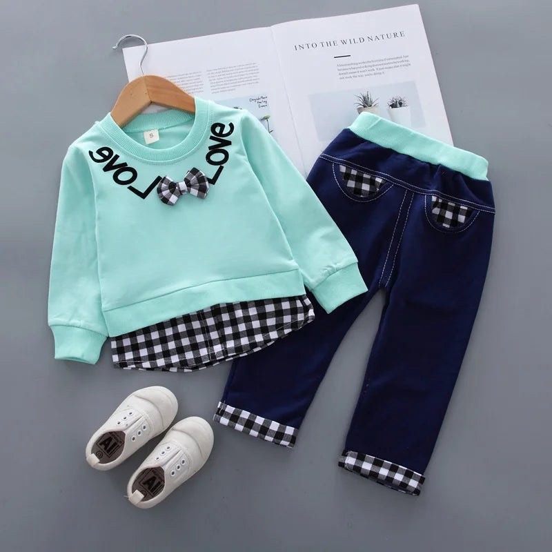 New Spring Autumn Baby Girls Clothes Suit Children Boys T-Shirt Pants 2Pcs/Sets Toddler Costume Infant Outfits Kids Tracksuits
