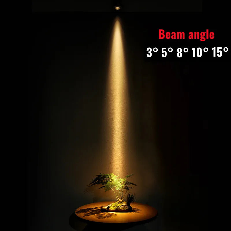 Embedded LED ultra-small spotlight, living room, corridor, wine cabinet, ambient lighting, 3°, 5°, 8°, 10°, 15° museum lighting