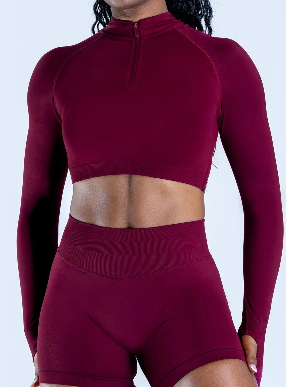 NCLAGEN Crop Zippy Fitness Top Long Women Sleeve GYM Clothes Seamless Running Workout Quick Dry Pilates Sports Yoga Shirt