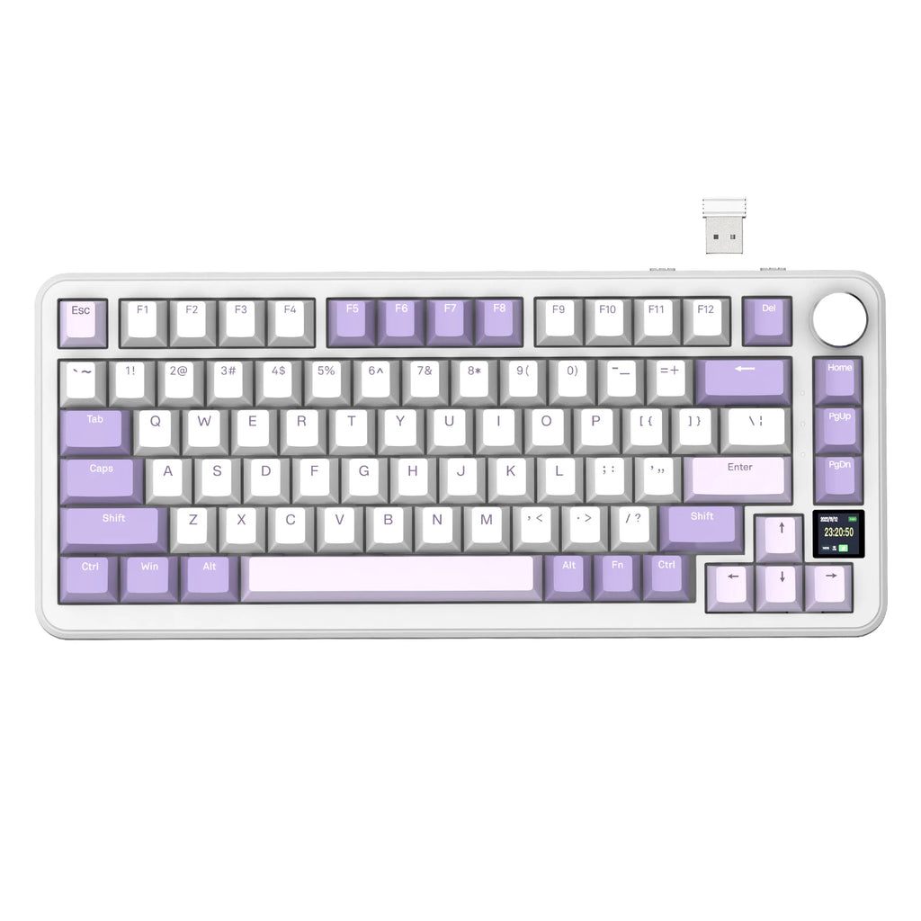 ATTACK SHARK X85Pro 75% Mechanical Keyboard with Screen & Knob Hot Swappable Wireless 2.4GHz/Bluetooth/Wired RGB Gasket Mount QM