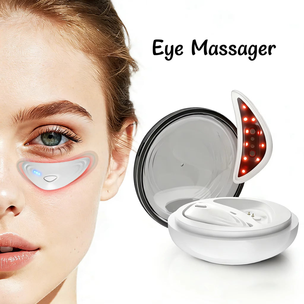 EMS Facial Eye Beauty Device With Gel Patches Red Light Eye Firming Massage For Eye Care Reducing Eye Bags Dark Circles