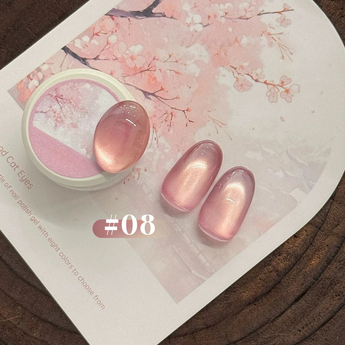 MIANEL 2026 10ML Lover Cat Eye Nail Gel Nude Pink with Sparkling Golden Light Glass Bead for Flattering Cat Eye Manicure
