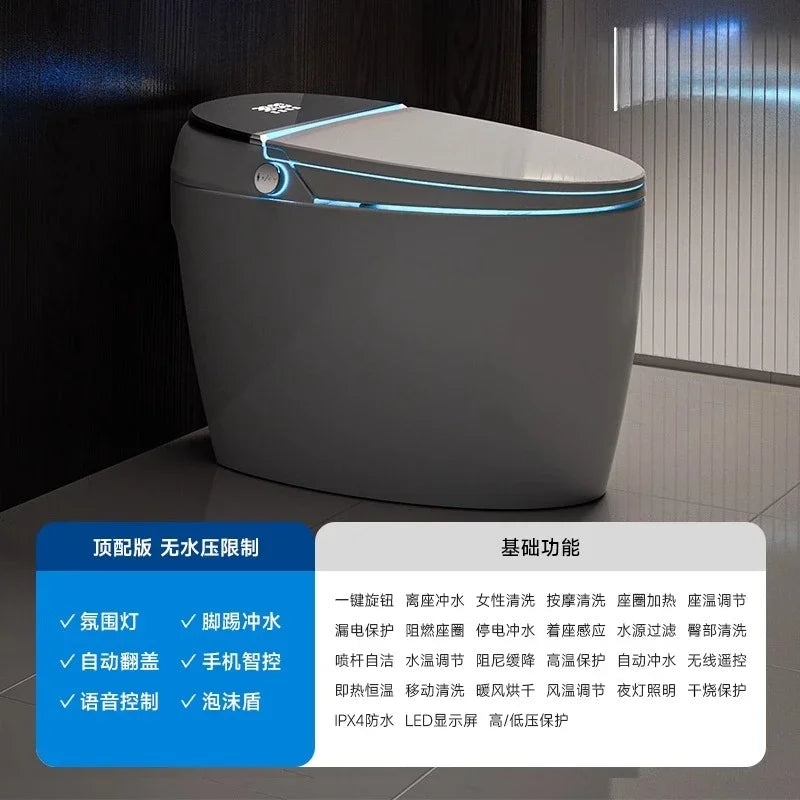Intelligent toilet egg shaped seat with fully automatic and no water pressure limit