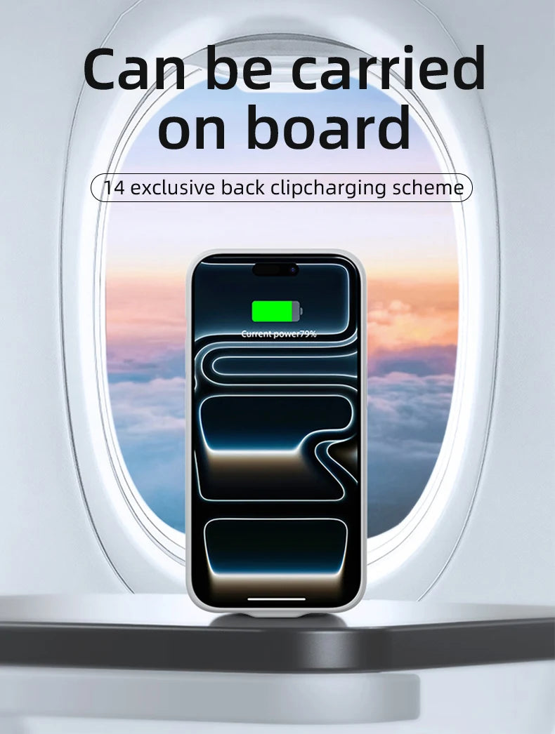 Xilecaly Smart Battery Charger Case For iphone 17 Pro Max Battery Pack Power Bank External Charging Cover For iphone Air 17Air