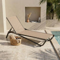 Adjustable Patio Chaise Lounge Outdoor Textilene Sun Bed for Pool Deck Rust-Proof Aluminum Frame, Custom