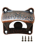 1pc Beer O' Clock Bottle Opener Wall Mounted Retro Beer Opener Tool for BBQ DIY Crafting Solid Beer Opener Tools Kitchen Gadgets