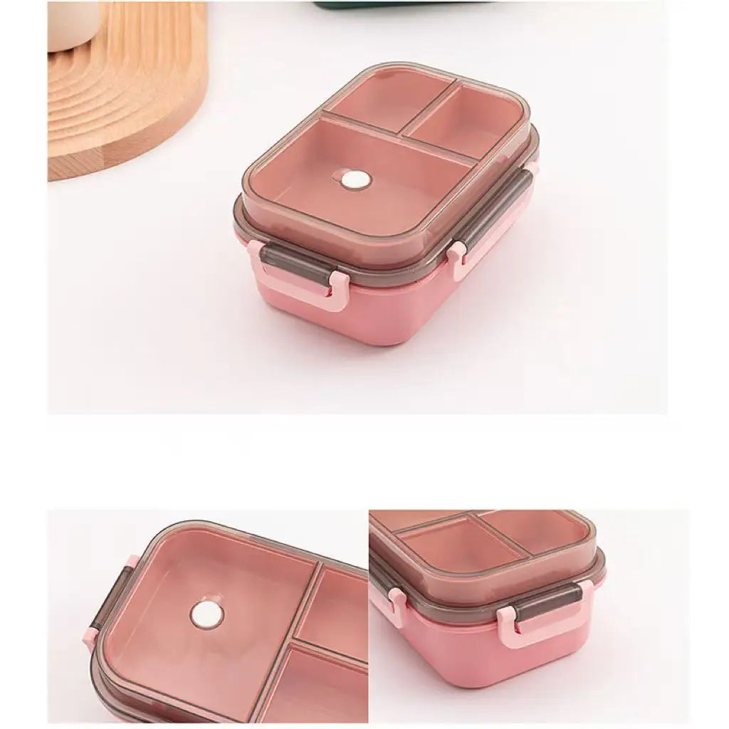 Portable Double Layer Lunch Box, Sealed Compartment Microwave Bento Box, Leakproof Food Container with Tableware