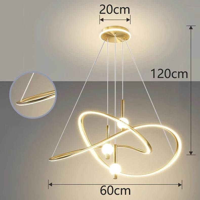 Modern Home Decor LED Pendant Light For Living Room Dining Room Indoor Lighting Dimmable With Remote Control