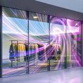 Transparent Advertising Led Video Wall Panel Roll up Crystal Rgb Flexible Mesh Glass Sticker Screen Luxury Thin Film LED