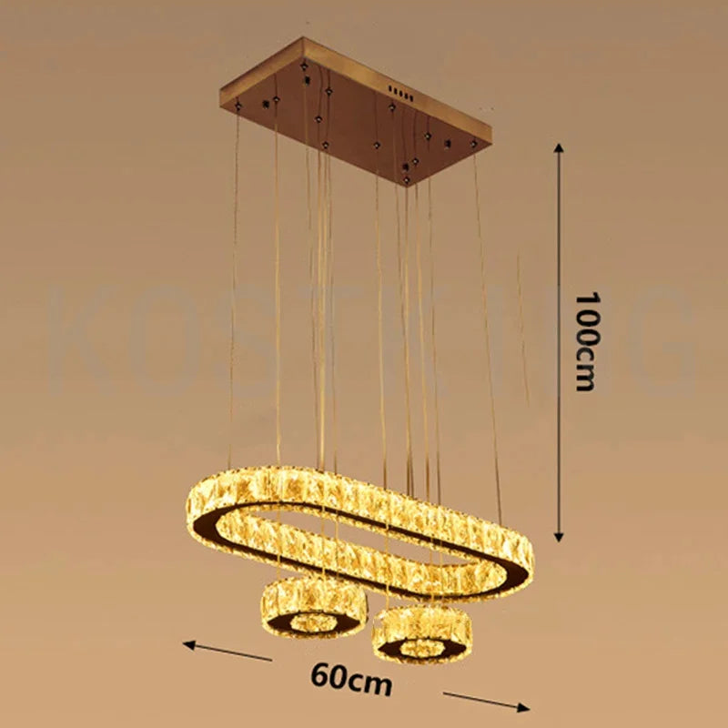 Home Decoration Pendant Lights Luxury Crystal Living Room Chandelier Dining Room Pendant Lamp, Ceiling Light, Indoor Lighting