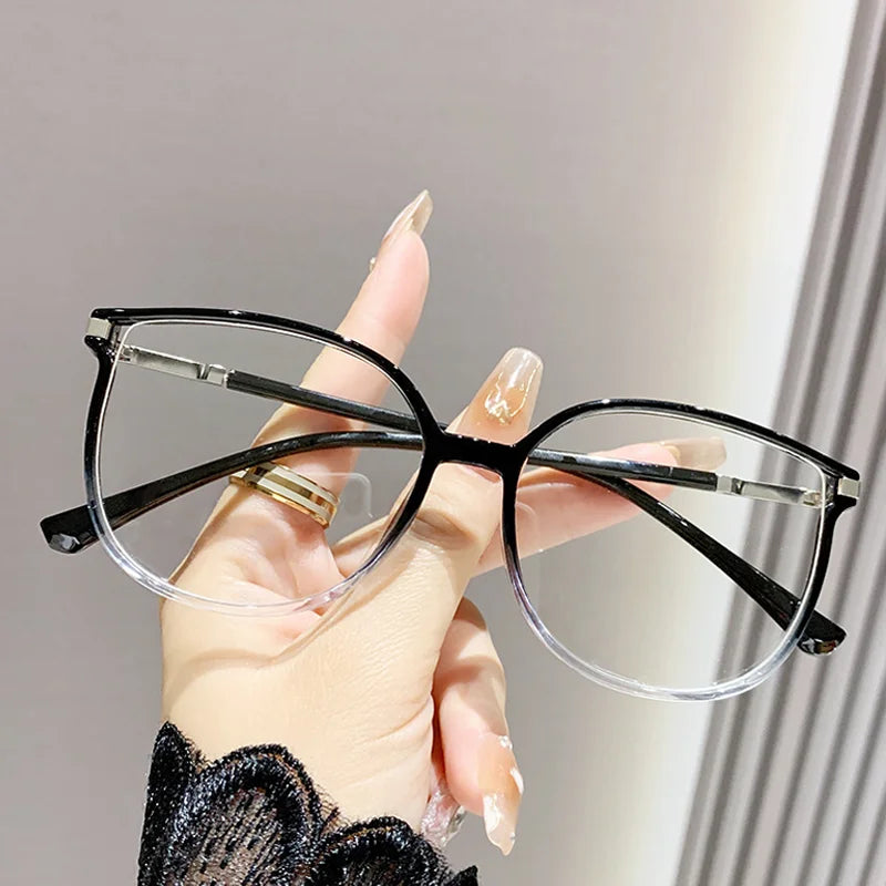 Fashion Women's Grade Glasses Trendy Luxury Reading Glasses Lady Presbyopic Graduated Lenses Transparent Glasses Eyepieces 2025