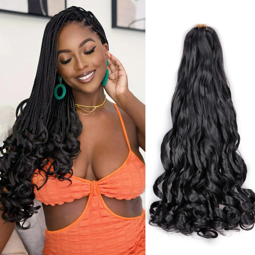 16Inch French Curls Braiding Hair Synthetic Spiral Curls Braids Hair Extensions Pre Stretched Loose Wave Braiding Hair For Women