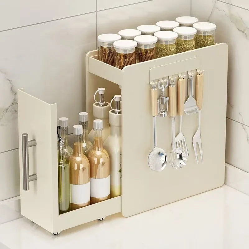 New Pull-out Multifunctional Multi-layer Storage Shelf for Seasoning Products Kitchen Narrow Table Supplies Storage Rack