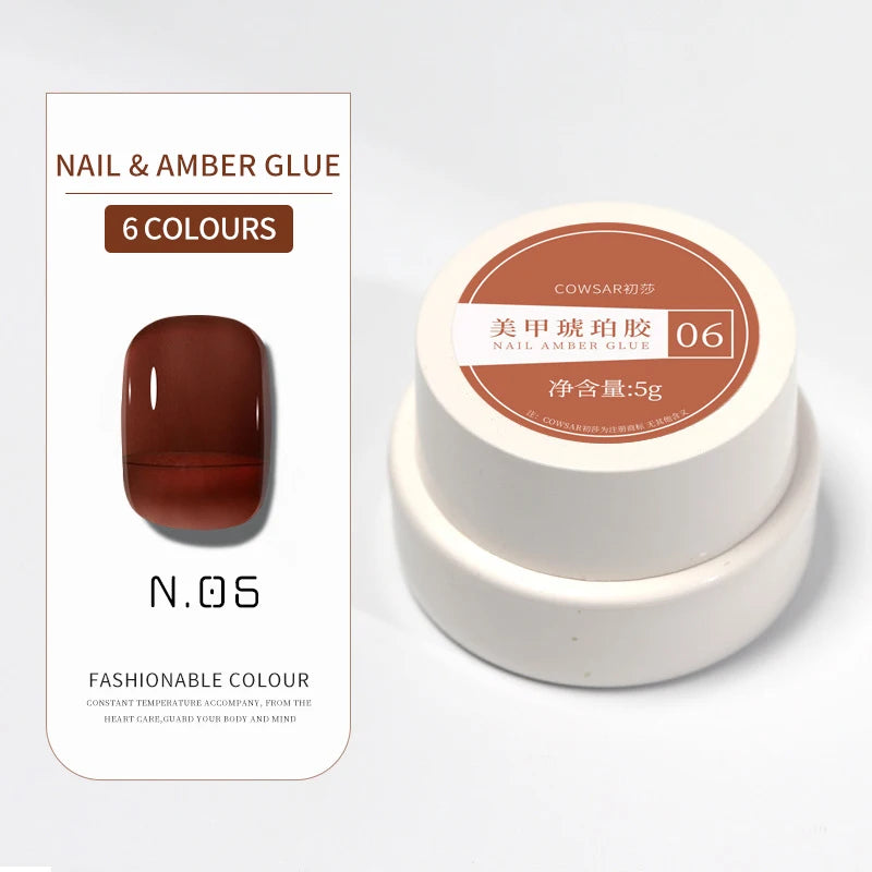 1/6color 5g Amber Brown Gel Nail Polish Set Y2K Autumn Winter Gradient Leopard Jelly Nail Gel Semi Permanent Soak Off Varnish