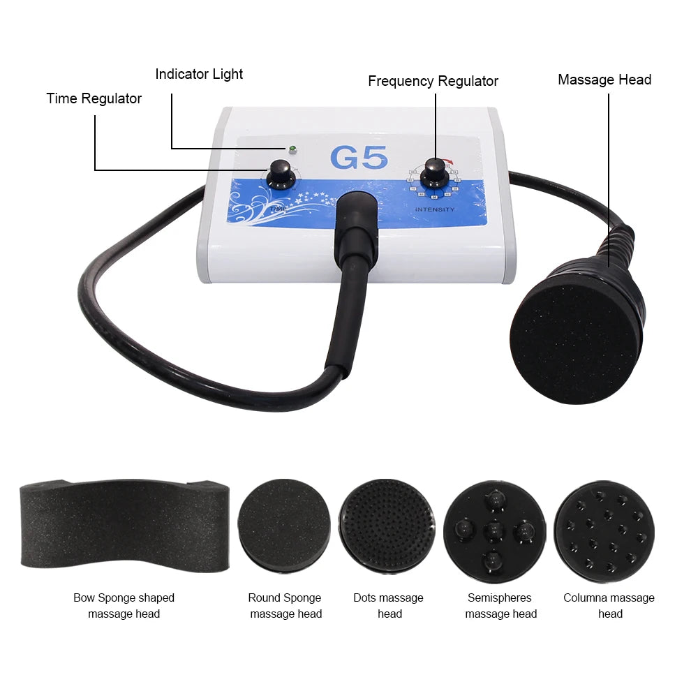 G5 Vibration Slimming Machine High Frequency Massager Fat Burning Body Shaping Vibrate Massage Anti Cellulite With 5 Tips Device