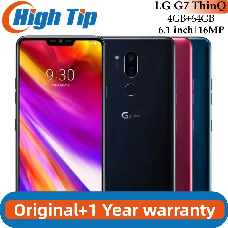 Unlocked LG G7 ThinQ G710N /G710VM 4GB+64GB Snapdragon 845 4G LTE Android Octa Core Rear Camera Dual 16MP 6.1" Mobile Phone